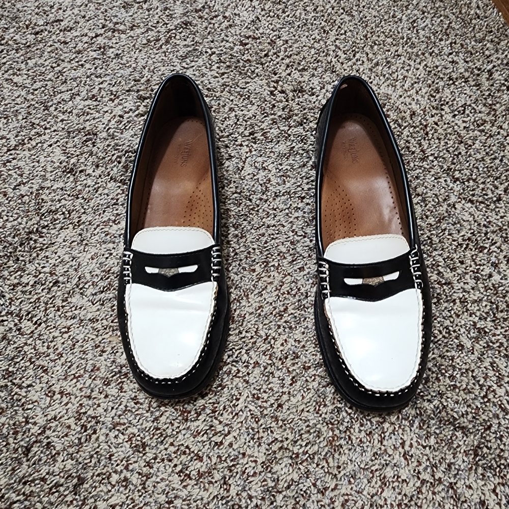 G.H. Bass & Co. Black and White Loafers